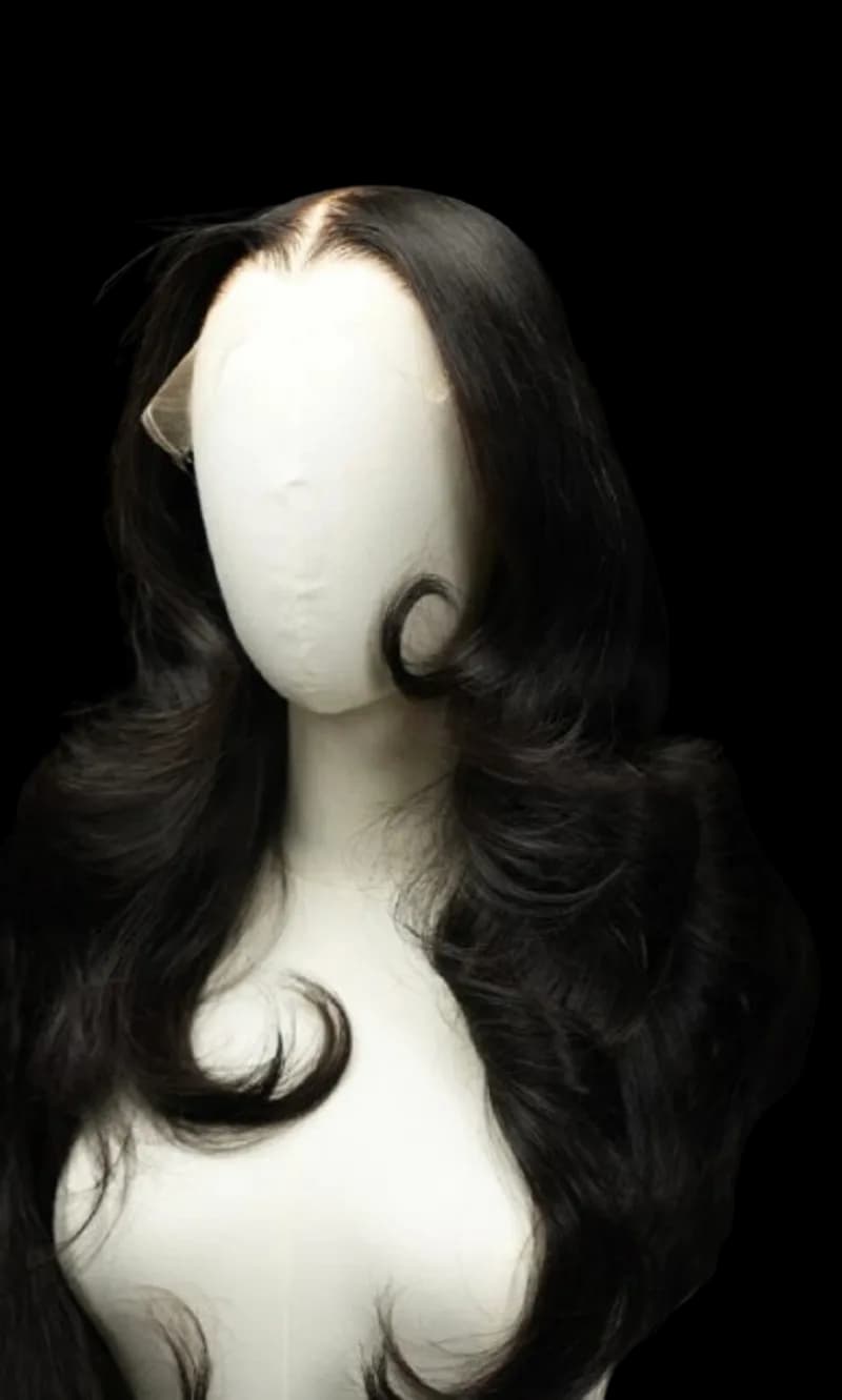 Lace front wig on a mannequin head
